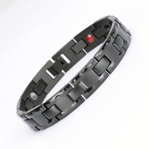 New! Energy Bracelet Stainless Steel Titanium Black Tungsten Magnetic